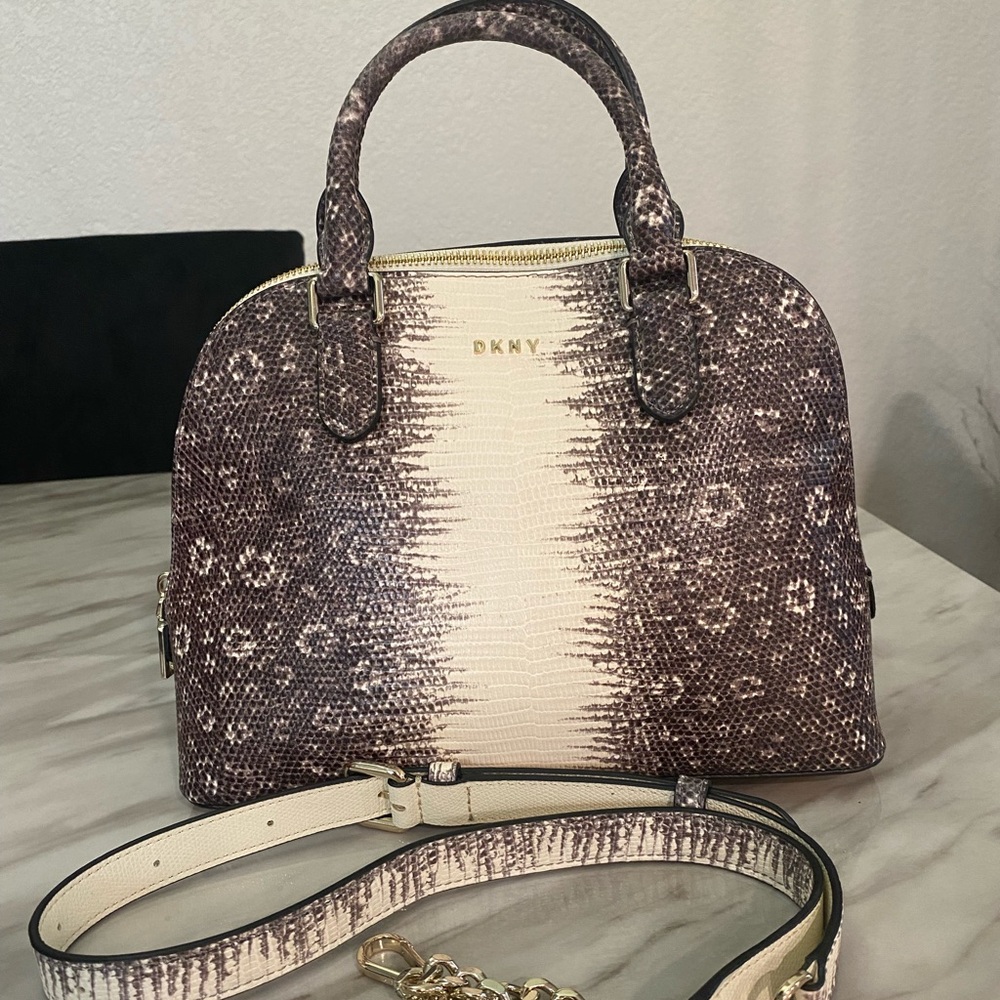 DKNY Lizard Skin Dome Satchel